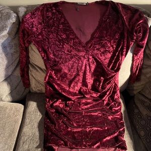Wrap velvet dress v neck